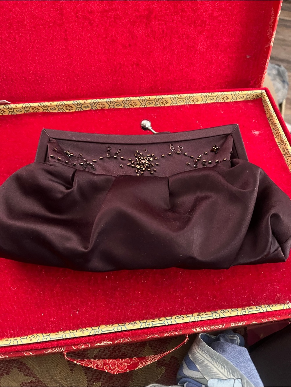 Women’s Brown Embellished Clutch Skirt Accessory